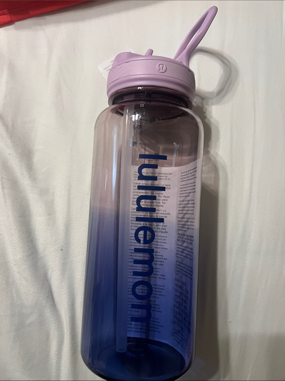 Back to Lide Ombre Purple & Blue Reusable Straw Bottle 32 oz.